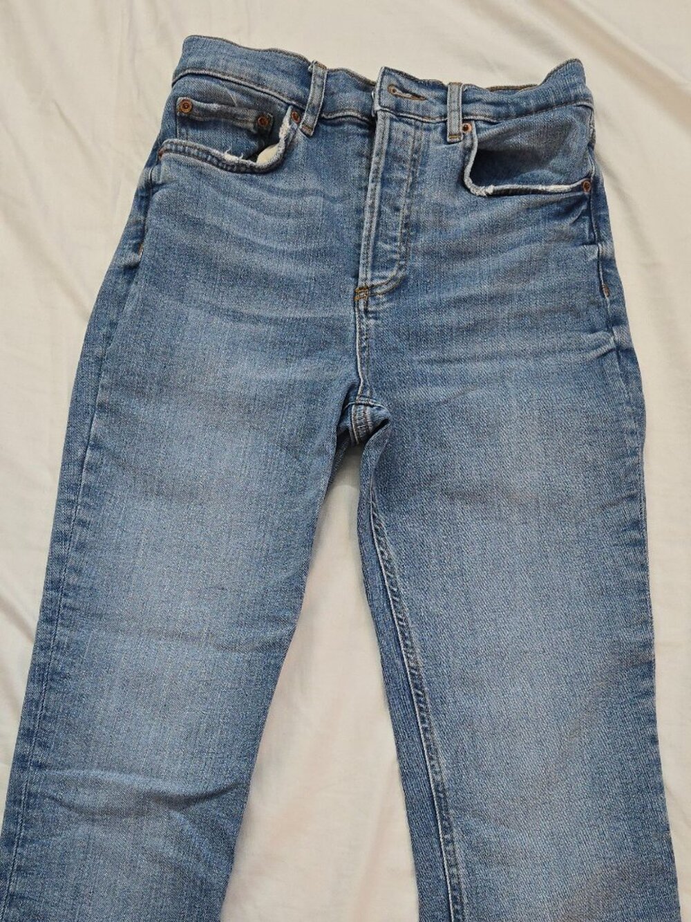 Zara destressed button up jeans
